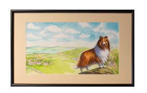 "Lassie Come Home" original cover art in frame by Olga and Aleksey Ivanov